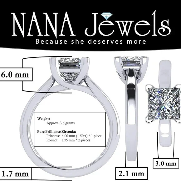 1to4ct Simulated Diamond Engagement ring Round-Princess-Cushion-Asscher Solitair - Picture 2 of 6